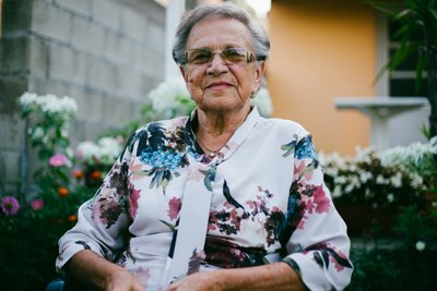 older woman smiling